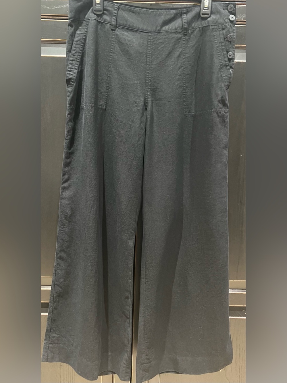 Lauren Ralph Lauren Black Wide-Leg Linen Pants Size 12P